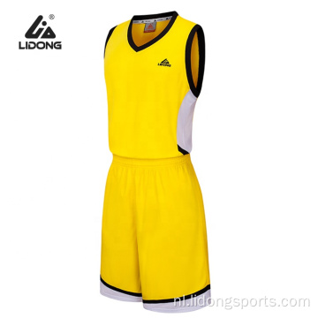 100%polyester basketbal jersey aangepaste basketbalkleding